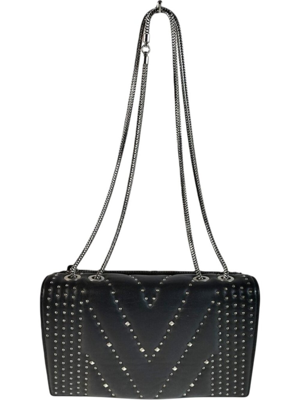 (L4) MCM Shoulder Bag Black Leather